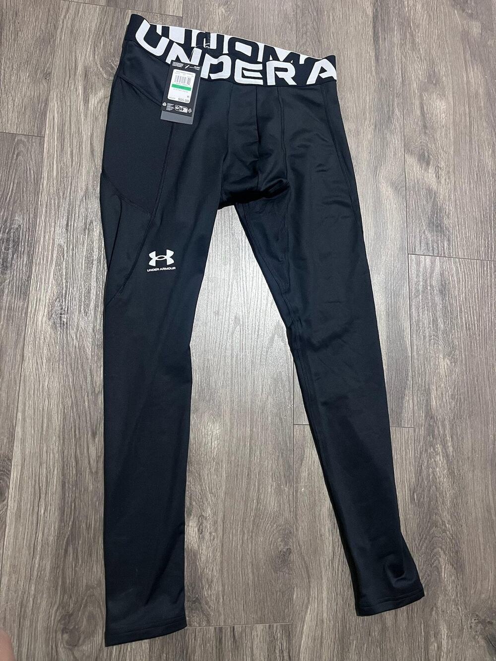 Under Armour Leggings Mens L Black Compression ColdGear Gym Training Athletic